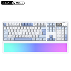 <span class=keywords><strong>Clavier</strong></span> de jeu mécanique sans fil rechargeable 104 touches, tri-mode, à échange à chaud, avec joint, RGB, repose-poignets, écran intelligent et bouton rotatif - Product Image 2
