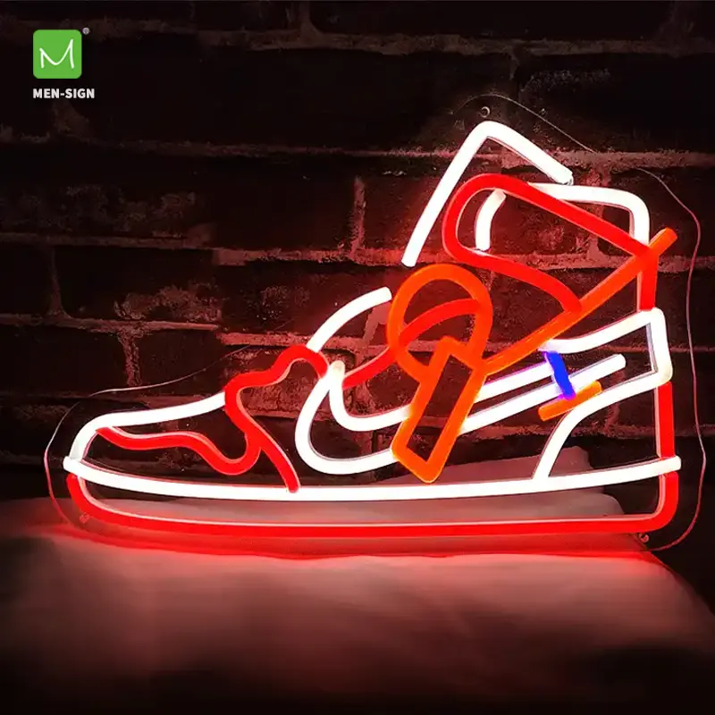 Baskets Led personnalisées néon logo 12V 3D chaussures lumière marque signe publicité décoration enseigne néon