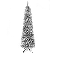 Schlanker Rosa Kiefer-Weihnachtsbaum 1,8m Vorbeleuchtet Mehrfarbige Warme LED-Lichter Batteriebetrieben Stehend Umweltfreundlich Kompakt