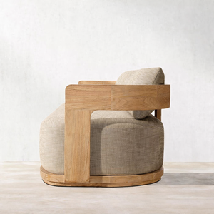 เฟอร์นิเจอร์กลางแจ้งทันสมัย ชุดโซฟาไม้สำหรับสวน กันน้ำ ทนไฟ ชุดโซฟากลางแจ้งสำหรับโรงแรม โซฟาไม้สักสำหรับลานบ้าน ชุดโซฟาสวนหรูหรา - Product Image 6