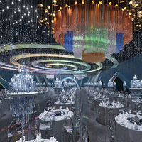 Mode personnalisé pendentif lustre en cristal plafonnier éclairage décoratif pour hôtel mariage à la main cristal personnalisé pendentif