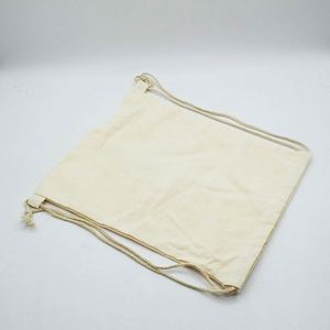 Customised Gift Cloth <b>Drawstring</b> <b>Backpack</b> Cotton Canvas Bag With Logo - Product Image 2