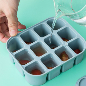 Eco-Friendly Freezer Storage Tray for Baby Food Soft <b>Silicone</b> Ice Cube Mold Food Grade Supplement Mold Ice Mold Trays - Product Image 3