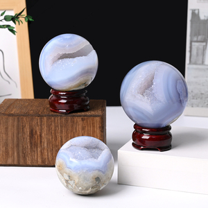 Wholesale Natural <b>Crystal</b> <b>Ball</b> Blue Lace Agate with Geode Sphere - Product Image 2