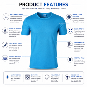 Camiseta de Manga Corta Azul para Hombre, Cuello Redondo, Corte Regular, Estilo Casual Básico, 100% Algodón Satinado Ecológico - Product Image 6