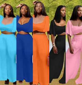 Loose Wide Leg Plus Size Two Piece Pants <b>Set</b> Women Fashion - Product Image 4