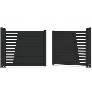 Puerta de aluminio Ace, cercas de jardín de aluminio <span class=keywords><strong>y</strong></span> bisagras de puertas, puerta de entrada de aluminio de doble oscilación <span class=keywords><strong>con</strong></span> listón de <span class=keywords><strong>madera</strong></span> - Product Image 3