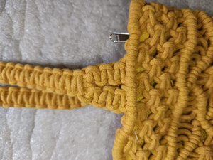 Bolso Tote de Macramé Hecho a Mano, Ecológico, para Mujer, Estilo Bohemio, Patrón de Diamantes, Correa Única, Casual, para Uso Diario, Listo para Viajar - Product Image 5