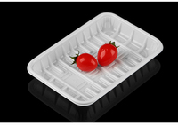 Usine de production, vente à prix réduit, barquettes jetables en plastique PP blanc pour fruits, légumes, volailles, viande, fruits de mer, différentes tailles