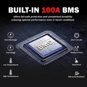 A급 LiFePO4 배터리 12V 24V 100-400Ah 내장형 BMS 충전식 배터리 (RV, 해양 보트, 태양광 발전 시스템용) - Product Image 4