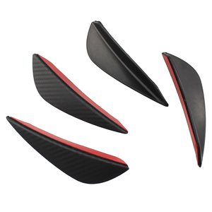 4 Pièces/ensemble De Voiture En Fiber de Carbone Noir Spoiler Canards Ajustement Lèvre de Pare-chocs Avant Séparateur D'air À Ailettes Couteau Kit Carrosserie <span class=keywords><strong>Valence</strong></span> Menton Accessoire - Product Image 4
