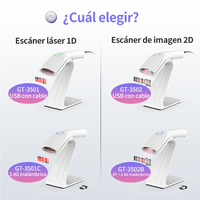 Lector de Código de Barras Xincode 1D 2D, Lector de Código de Barras Inalámbrico USB, Escáner de Código de Barras BT