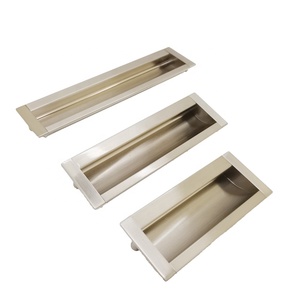 Gagang Pintu Geser Tersembunyi Model Flush Pull, Warna Perak, untuk Pintu Gudang, Gagang Inset Modern untuk Dapur dan Villa, Perlengkapan Pintu Geser - Product Image 2