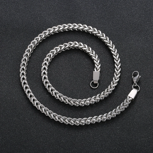 Hombres clásicos 316 Acero inoxidable Estilo punk Cadena de oro de eslabones cubanos Collar plateado geométrico con cadena de eslabones de Franco de 5mm - Product Image 1