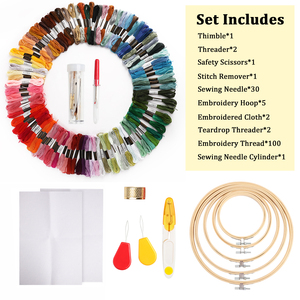 ชุดอุปกรณ์เย็บปักถักร้อยแบบห่วงด้ายสำหรับผู้เริ่มต้นตัดเย็บใหม่110ชิ้น - Product Image 4