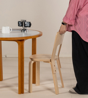 Chaise de salle à manger créative en bois de bouleau avec dossier, nouveau modèle simple en bois massif, pour la maison, la salle à manger et comme chaise de thé