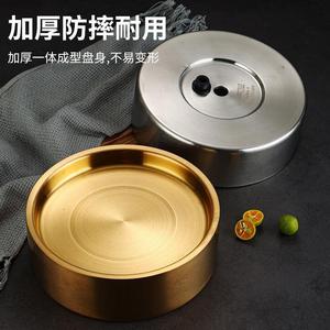 Sashimi Platter 304 Stainless Steel Round Insulated Plate For Seafood Sushi Hotel Meals - Product Image 3