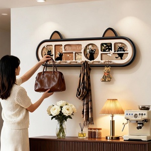 Appendiabiti da <span class=keywords><strong>porta</strong></span> in MDF stile antico con gatto, portaoggetti per chiavi, borse, cappotti e cappucci, con pannello forato - Product Image 4