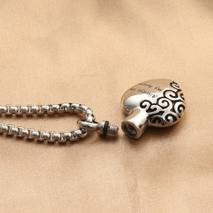 Pendentif en forme de cœur en acier titane pour homme, à porter au quotidien, 280255 - Product Image 3