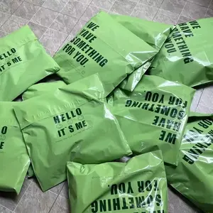 Tas pengiriman kurir Polymailer plastik warna cetak Logo hijau tas pengiriman pakaian tas surat poli pengiriman