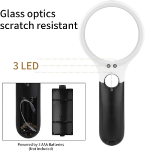 Wholesale New Handheld 3-4X <b>Magnifying</b> Glass With 3 LED <b>Light</b> Reading Jewelry Inspection Tool - Product Image 4