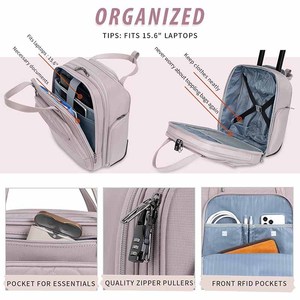 Maleta de equipaje de noche para debajo del asiento de moda para niñas o mujeres Maletín para computadora portátil <span class=keywords><strong>con</strong></span> <span class=keywords><strong>ruedas</strong></span> - Product Image 3