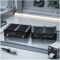 Mini PC Industrial con Procesador J6412, DDR4, DP, HD-MI, Sin Ventilador, para Servidor Industrial, Computación de Borde, Refrigeración Pasiva, 2 RS232
