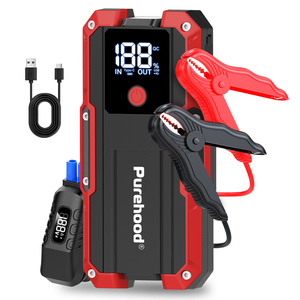 Purehood Q2 27000mAh Red Jump With Smart <b>Clamps</b> for 3.5L Gas 2.5L Engine Type-C 2000A/4000A Q2 Portable Jump Starters <b>Car</b> Batter - Product Image 3