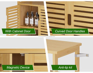 Aparador de Bambú Calm Order SYT para Zona de Café, Armario de Almacenamiento con Puerta de Listones para Rincón de Aperitivos - Product Image 4