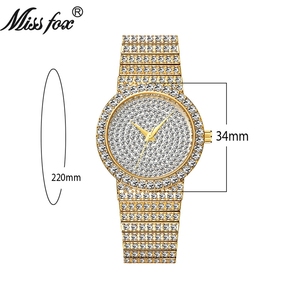 Montre Femme MISS Fox ผู้หญิงนาฬิกาแบรนด์หรูแฟชั่น<span class=keywords><strong>ก</strong></span>ันน้ำคริสตัลนาฬิ<span class=keywords><strong>ก</strong></span>าข้อมือควอตซ์นาฬิกาทอง Relogio Feminino - Product Image 4