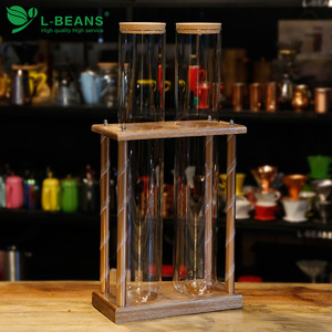 Exhibidor de Té L-Beans con Frascos de Vidrio y Base de Madera para Uso en Exhibiciones - Product Image 3