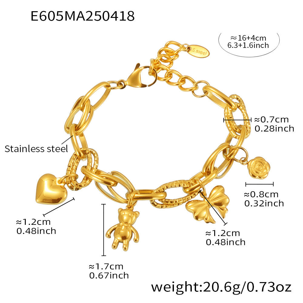 E605-gold อุปกรณ์เสริมหลายอย่าง DIY สร้อยข้อมือ16 + 4ซม