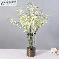 Mini-orchidées artificielles Phalaenopsis Oncidium à 3 branches, fleurs en soie modernes et écologiques pour mariages, hôtels et décoration florale intérieure