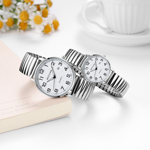 <span class=keywords><strong>Montre</strong></span> Tendance à Grands Cadrans Numériques et Bracelets en Acier, Quartz Non-Mécanique pour Hommes, Femmes, Personnes d'Âge Moyen et Parents Âgés, pour PC - Product Image 2