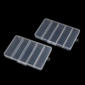 Caja de plástico transparente para aparejos de pesca, 5 compartimentos, 17,5x11,6x2,1 cm, almacenamiento de escritorio para señuelos y piezas pequeñas - Product Image 2