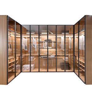 Gran oferta, armario de cristal de aluminio LED para dormitorio de lujo, cama Loft moderna con armario, sala de estar, armarios de joyería, exhibición al por mayor - Product Image 4