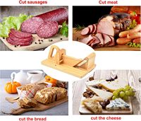 Trancheuse à saucisses en bois écologique HanHe avec lame en acier inoxydable pour saucisses sèches de Goteborg et fromages durs