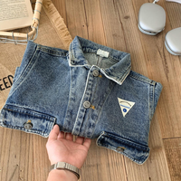 Blousons en jean de style coréen pour garçons et filles, collection Printemps-Automne 2025, coupe courte mi-longue