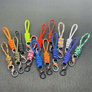Porte-clés en paracorde tressé 550 avec anneau en D de 4 mm et mousqueton, logo personnalisé - Product Image 1