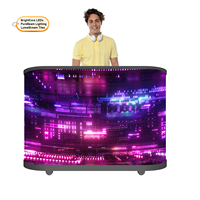 Stand de DJ avec écran LED de taille de tiroir personnalisée, P2.5, haute luminosité, étanche, table de bureau pour événements DJ, écran LED