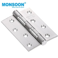 Charnière de porte et de fenêtre robuste en acier inoxydable 201 2BB 4 x 3 x 2,5 mm, charnières à pivot encastrées de 3/4 pouce, charnières à roulement à billes pour porte en bois