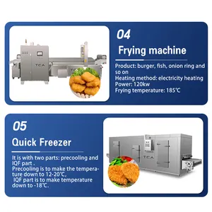 TCA automatische gewerbliche burger-patty-maschine hühnernudgets-produktionslinie