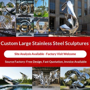 Large Landscape Stainless Steel Sculpture Custom <b>Mirror</b> Metal Hollowed-Out <b>Square</b> Guangdong Outdoor Campus City Landmark Source - Product Image 5