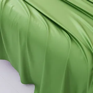 Vente en gros de draps plats en satin de bambou lot de draps en bambou vert pour l'été