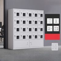 Casier de recharge pour téléphone portable en métal à 12 compartiments, avec serrure numérique/clé, armoire de rangement sécurisée, prises de courant intégrées, montage au sol, pour le lieu de travail
