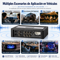 Procesador de Audio DSP de 6 Canales para Auto, Amplificador de 4 Canales Clase AB, Ecualizador de 31 Bandas, 4x50W, AKM Japonés, Plug & Play para Subwoofers
