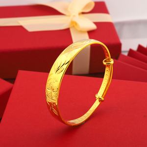 JXX JSZ-Z35 Brazalete Ajustable Chapado en Oro de 24K, Diseños de Brazaletes Chinos y Oro Liso de la Colección - Product Image 5