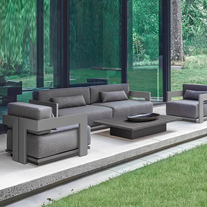 Garden Sofa Set Luxury <strong>Outdoor</strong> Aluminum Frame Sectional Sofa with Coffee Table for Patio Balcony Resort <strong>Outdoor</strong> <strong>Lounge</strong> <strong>Area</strong> Use - Product Image 1