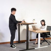 Bureau de travail écologique, table de bureau en bambou, table réglable en hauteur, cadre électrique réglable, bureau incurvé
