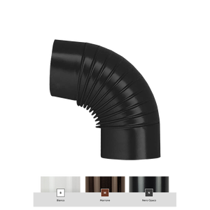 Gomito Smaltato Classico 90° 130 mm - Nero - Product Image 1